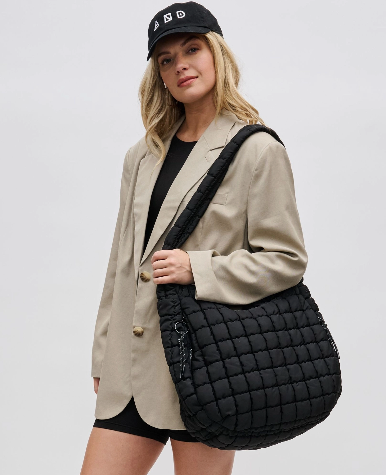 Black Revive - Quilted Puffer Nylon Hobo