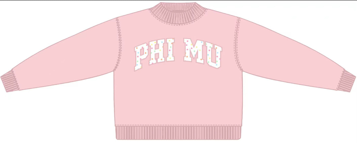 Phi Mu Polka Dot Mockneck