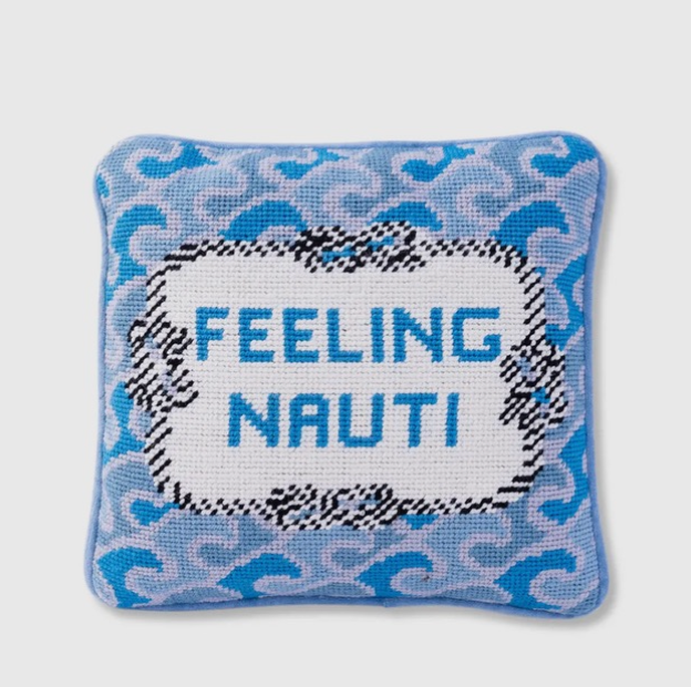 "Feeling Nauti" Needlepoint Pillow