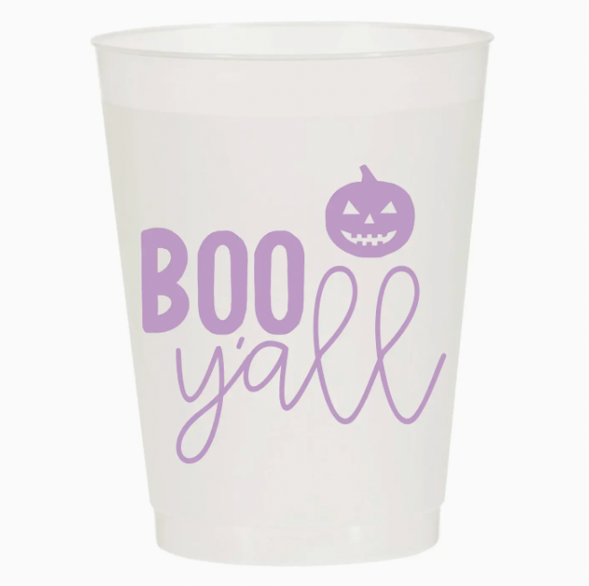 Boo Y'all Pumpkin Halloween Frosted Cups - Halloween