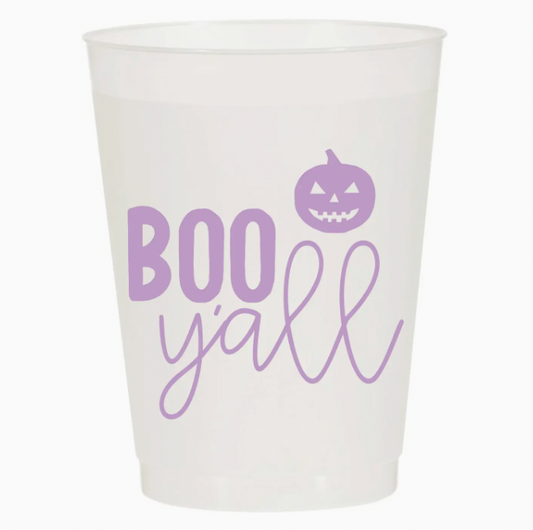 Boo Y'all Pumpkin Halloween Frosted Cups - Halloween