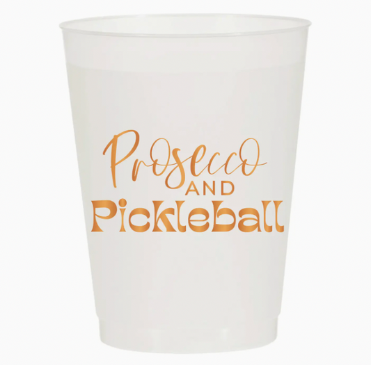 Prosecco and Pickleball Frosted Cups