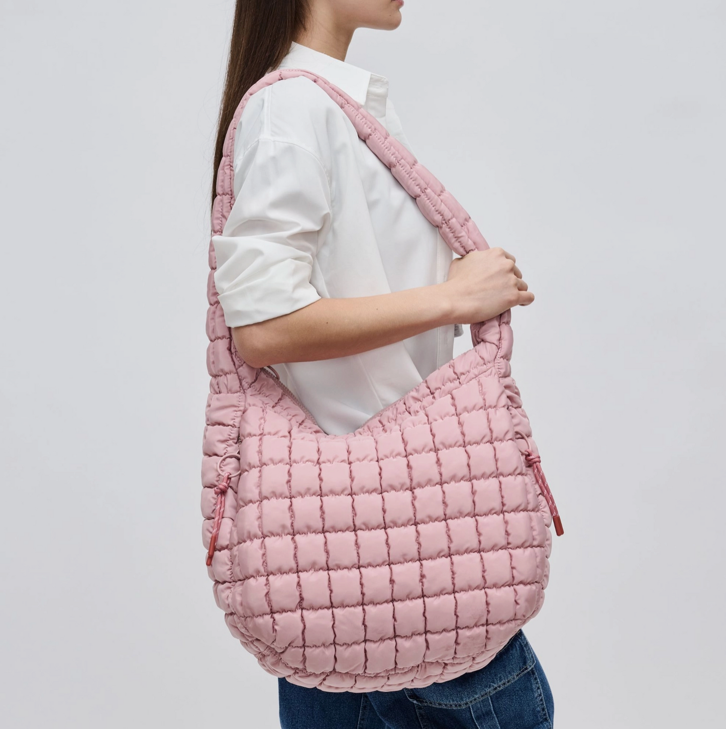 Pink Revive - Quilted Puffer Nylon Hobo