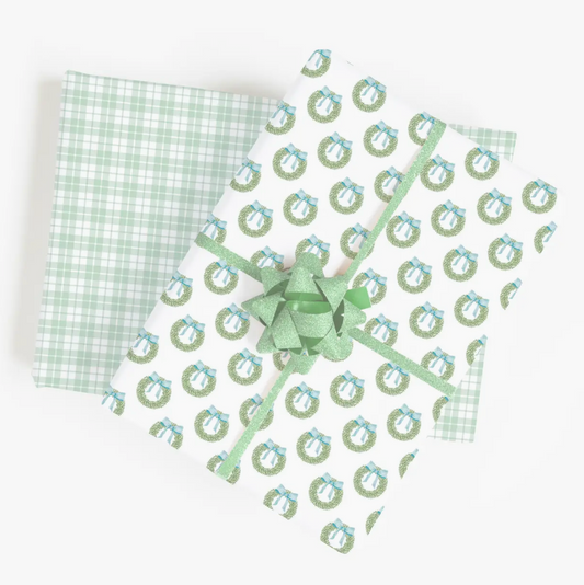 Watercolor Wreath Double-Sided Wrapping Paper