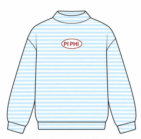 Pi Phi Striped Mockneck PREORDER