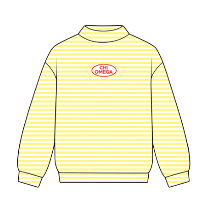 Chi O Striped Mockneck PREORDER