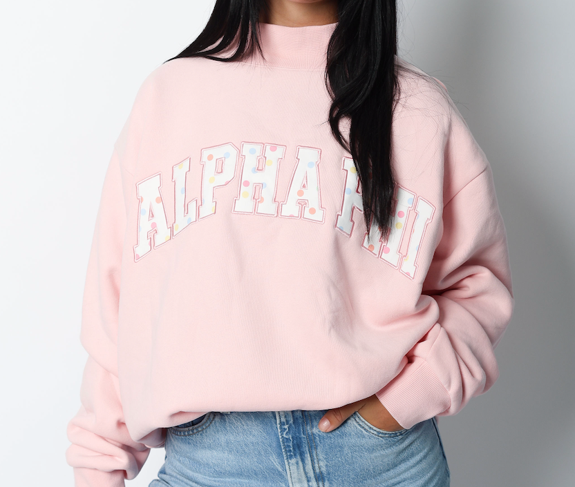 Alpha Phi Polka Dot Mockneck